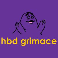 Happy Birthday Grimace HBD Funny Fast Food Meme Womens T-Shirt