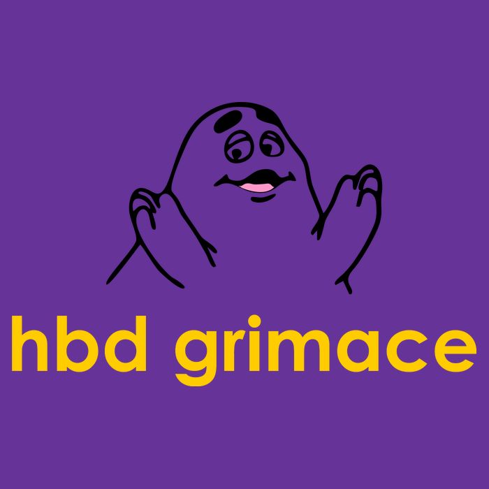 Happy Birthday Grimace HBD Funny Fast Food Meme Womens T-Shirt