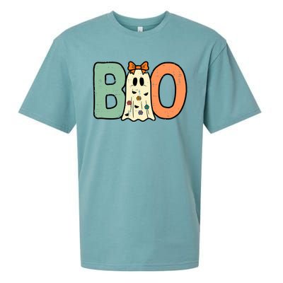 Halloween Boo Ghost Cute Costume Sueded Cloud Jersey T-Shirt