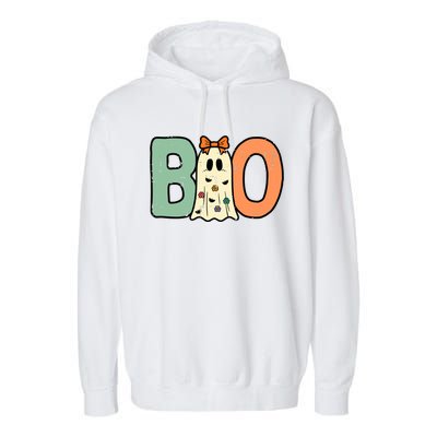 Halloween Boo Ghost Cute Costume Garment-Dyed Fleece Hoodie