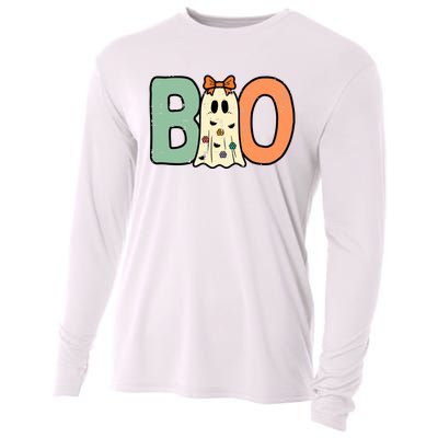 Halloween Boo Ghost Cute Costume Cooling Performance Long Sleeve Crew