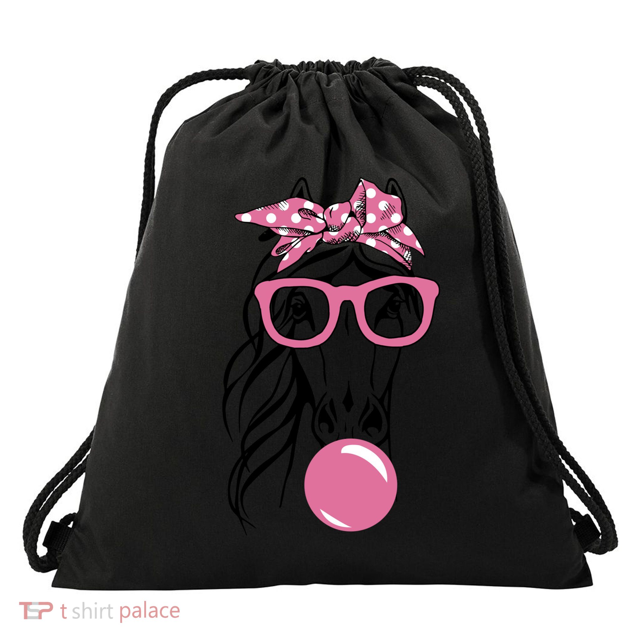 Horse Bandana Glasses Buble Gum For Horseback Riding Horse Cool Gift Drawstring Bag