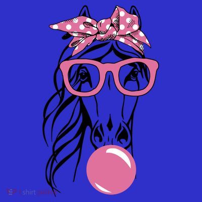 Horse Bandana Glasses Buble Gum For Horseback Riding Horse Cool Gift T-Shirt