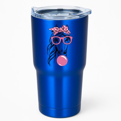 Horse Bandana Glasses Buble Gum For Horseback Riding Horse Cool Gift Tumbler