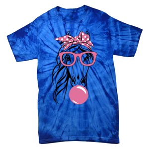 Horse Bandana Glasses Buble Gum For Horseback Riding Horse Cool Gift Tie-Dye T-Shirt