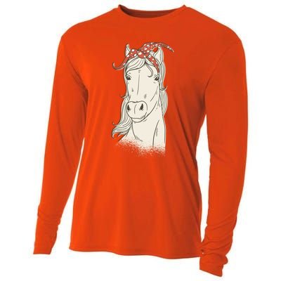 Horse Bandana Graphics Horseback Riding Funny Horse Lover Great Gift Cooling Performance Long Sleeve Crew