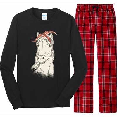 Horse Bandana Graphics Horseback Riding Funny Horse Lover Great Gift Long Sleeve Pajama Set