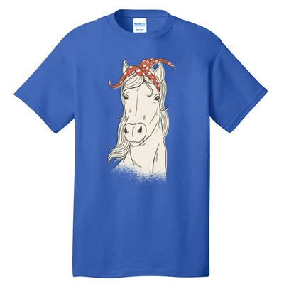 Horse Bandana Graphics Horseback Riding Funny Horse Lover Great Gift Tall T-Shirt