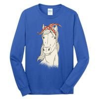 Horse Bandana Graphics Horseback Riding Funny Horse Lover Great Gift Tall Long Sleeve T-Shirt