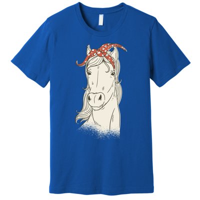 Horse Bandana Graphics Horseback Riding Funny Horse Lover Great Gift Premium T-Shirt