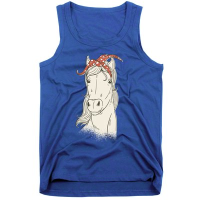 Horse Bandana Graphics Horseback Riding Funny Horse Lover Great Gift Tank Top