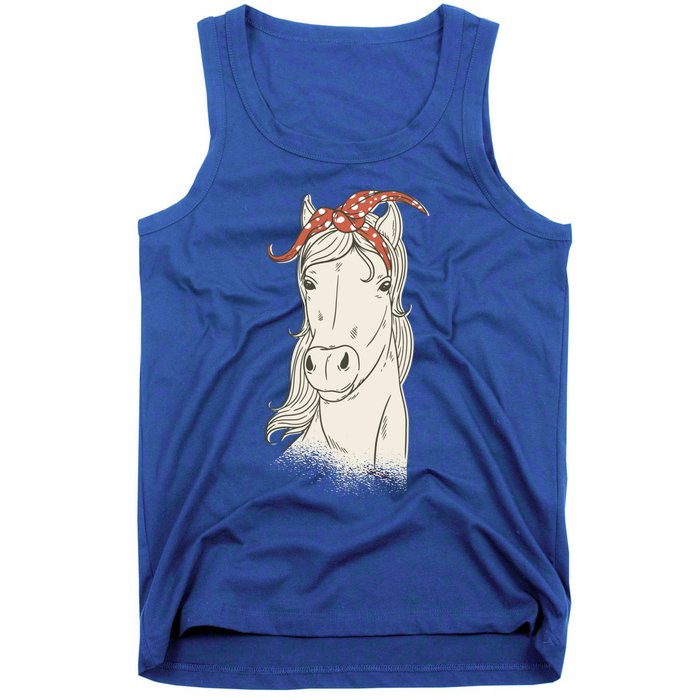 Horse Bandana Graphics Horseback Riding Funny Horse Lover Great Gift Tank Top