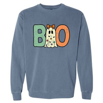 Halloween Boo Ghost Cute Garment-Dyed Sweatshirt