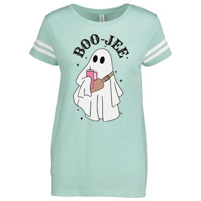 Halloween Boo Ghost Spooky Season Enza Ladies Jersey Football T-Shirt