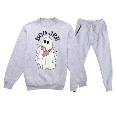 Halloween Boo Ghost Spooky Season Premium Crewneck Sweatsuit Set