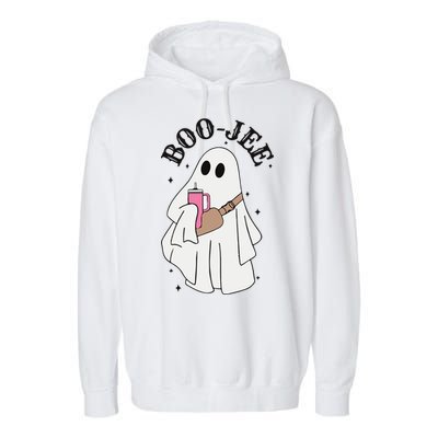 Halloween Boo Ghost Spooky Season Garment-Dyed Fleece Hoodie