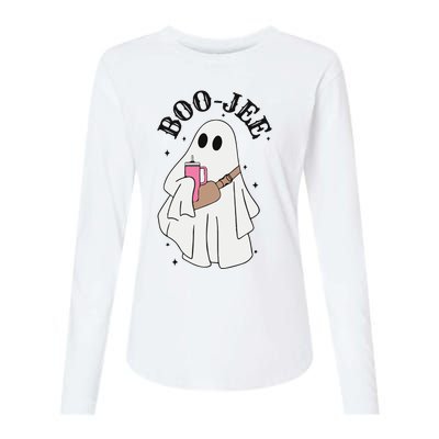 Halloween Boo Ghost Spooky Season Womens Cotton Relaxed Long Sleeve T-Shirt