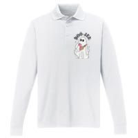 Halloween Boo Ghost Spooky Season Performance Long Sleeve Polo