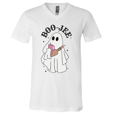 Halloween Boo Ghost Spooky Season V-Neck T-Shirt