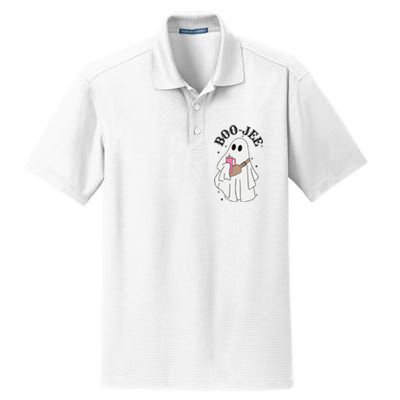 Halloween Boo Ghost Spooky Season Dry Zone Grid Polo