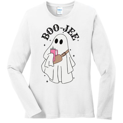 Halloween Boo Ghost Spooky Season Ladies Long Sleeve Shirt