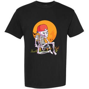 Halloween Boy Gamer Gaming Skeleton Boy Garment-Dyed Heavyweight T-Shirt