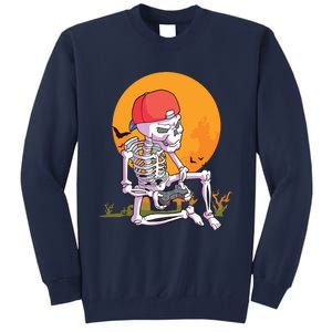 Halloween Boy Gamer Gaming Skeleton Boy Tall Sweatshirt