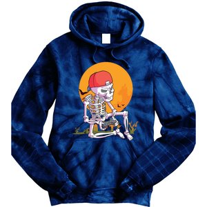 Halloween Boy Gamer Gaming Skeleton Boy Tie Dye Hoodie