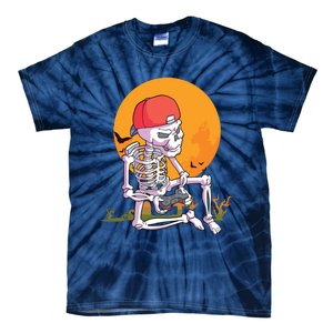 Halloween Boy Gamer Gaming Skeleton Boy Tie-Dye T-Shirt