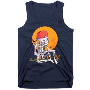 Halloween Boy Gamer Gaming Skeleton Boy Tank Top