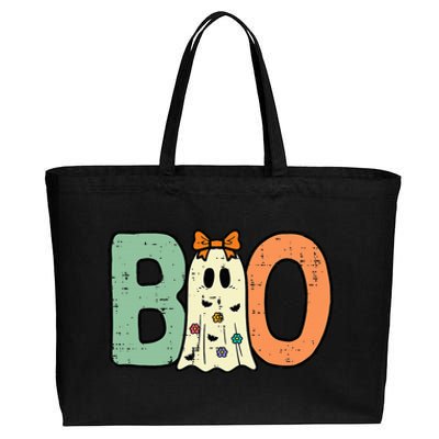 Halloween Boo Ghost Cute Costume Cotton Canvas Jumbo Tote