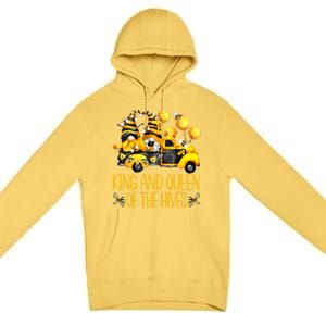 Honey Bee Gnome Hives Truck For Beekeeper King And Queen Funny Gift Premium Pullover Hoodie