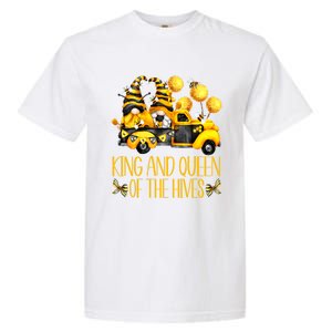 Honey Bee Gnome Hives Truck For Beekeeper King And Queen Funny Gift Garment-Dyed Heavyweight T-Shirt