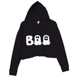 Halloween Boo Ghosts Trick Treat Crop Fleece Hoodie