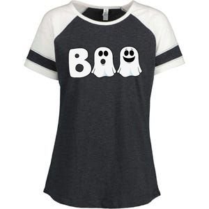 Halloween Boo Ghosts Trick Treat Enza Ladies Jersey Colorblock Tee