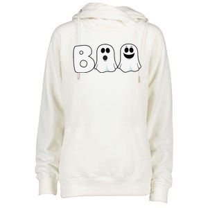 Halloween Boo Ghosts Trick Treat Womens Funnel Neck Pullover Hood