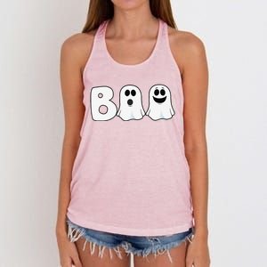 Halloween Boo Ghosts Trick Treat Women's Knotted Racerback Tank