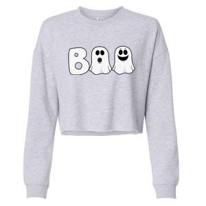 Halloween Boo Ghosts Trick Treat Cropped Pullover Crew