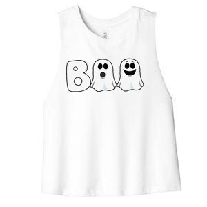 Halloween Boo Ghosts Trick Treat Women's Racerback Cropped Tank