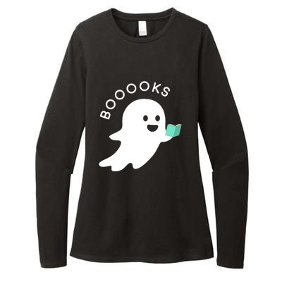 Halloween Booooks Ghost Reading Boo Read Books Library Womens CVC Long Sleeve Shirt