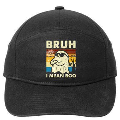 Halloween Bruh Ghost Boo Skull Pumpkin 7-Panel Snapback Hat