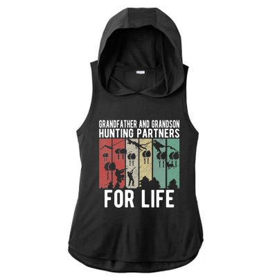 Hunting Buddy Grandpa And Grandson Hunting Buddies Gift Ladies PosiCharge Tri-Blend Wicking Draft Hoodie Tank