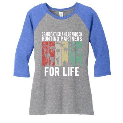 Hunting Buddy Grandpa And Grandson Hunting Buddies Gift Women's Tri-Blend 3/4-Sleeve Raglan Shirt