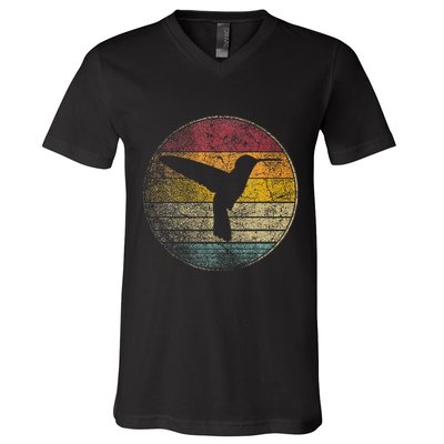 Hummingbird Bird Gift Retro Style V-Neck T-Shirt