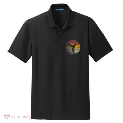 Hummingbird Bird Gift Retro Style Dry Zone Grid Polo