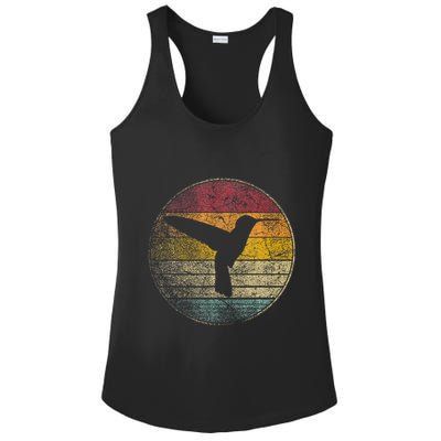 Hummingbird Bird Gift Retro Style Ladies PosiCharge Competitor Racerback Tank