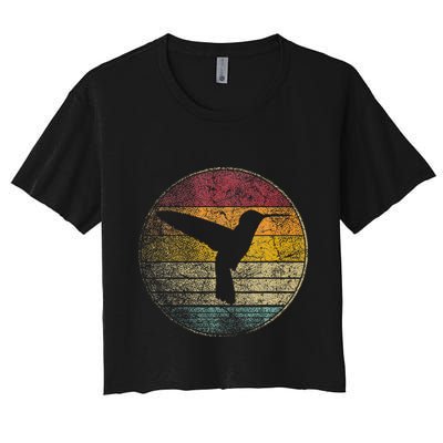 Hummingbird Bird Gift Retro Style Crop Top