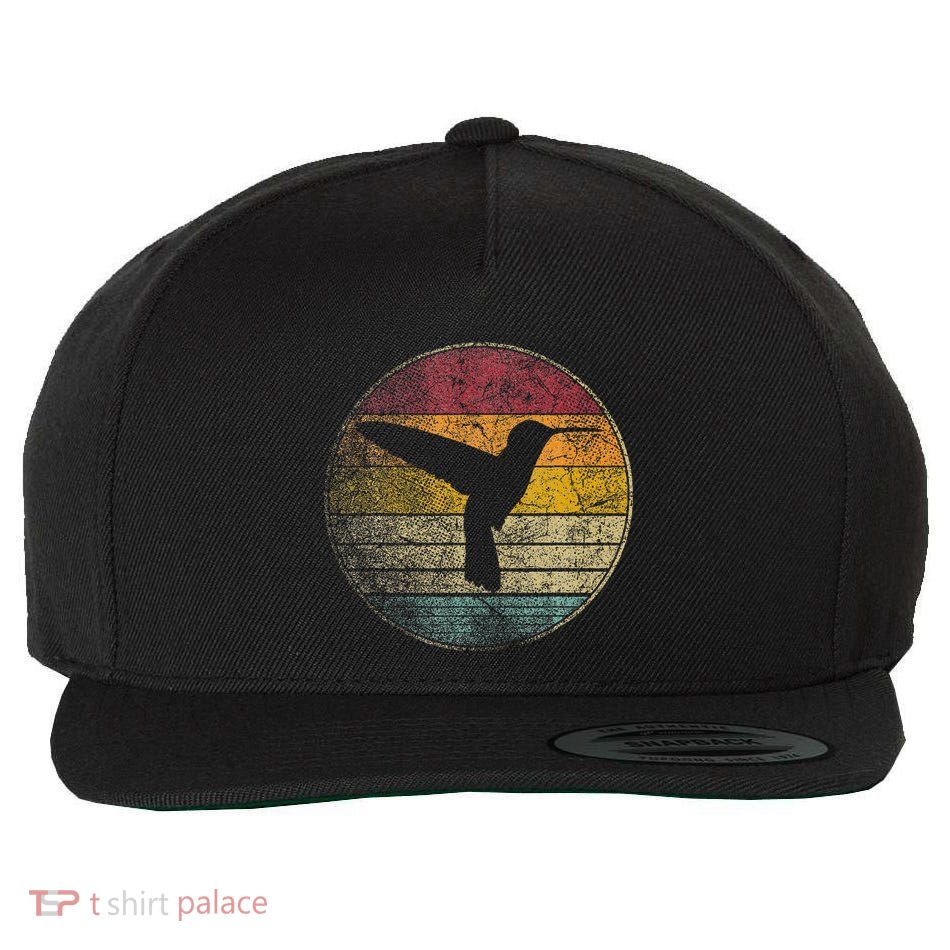 Hummingbird Bird Gift Retro Style Wool Snapback Cap