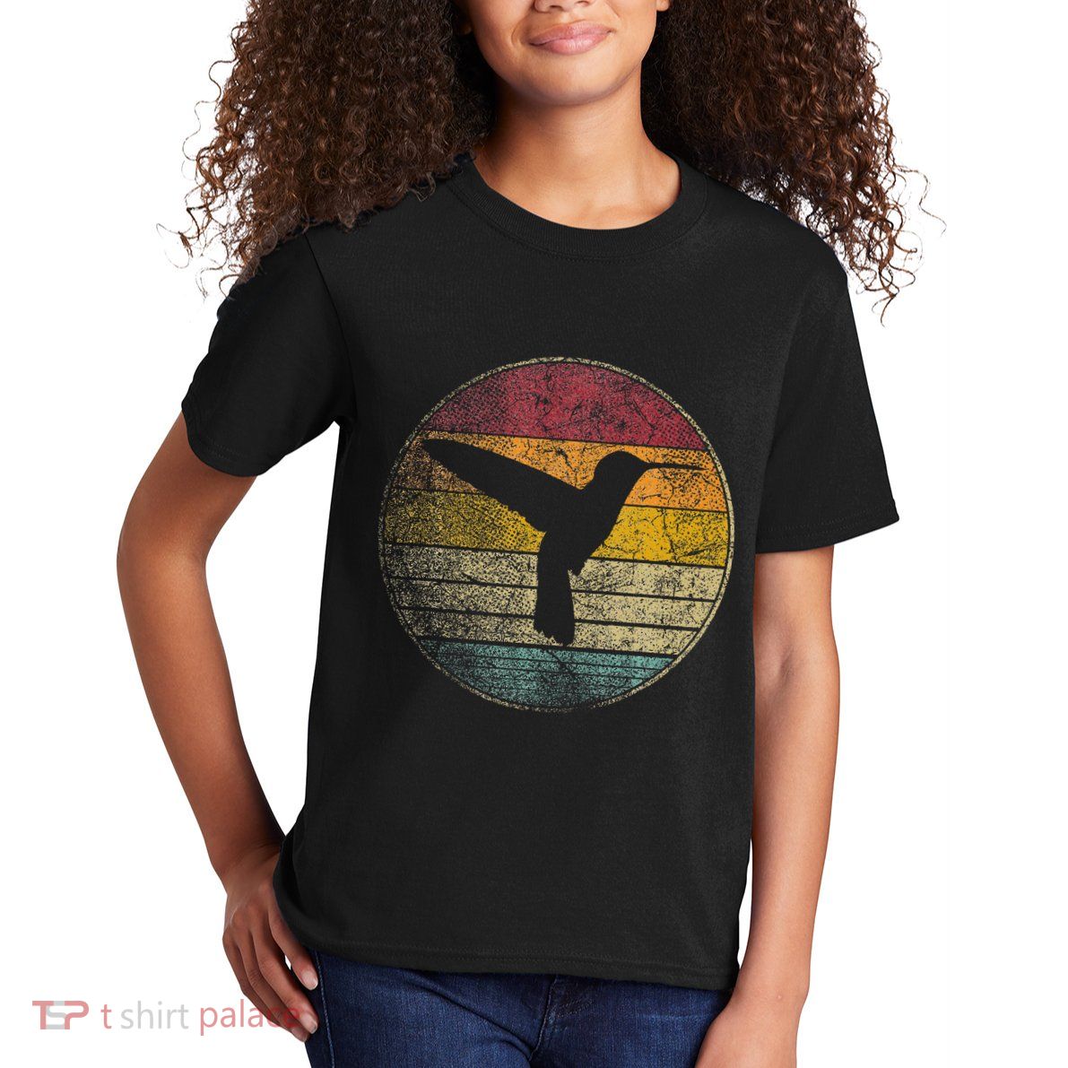 Hummingbird Bird Gift Retro Style Kids T-Shirt