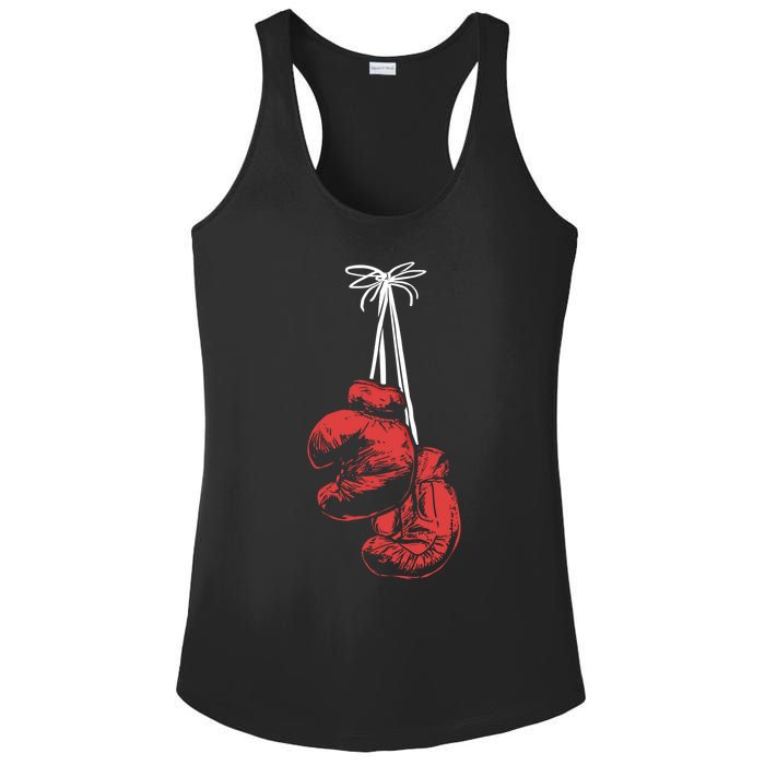 Hanging Boxing Gloves Boxer Boxing Gift Ladies PosiCharge Competitor Racerback Tank